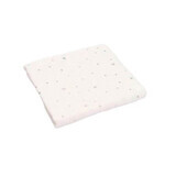 Bio-Baumwollmusselin, 75x75 cm, Creme, Silberne Sterne, Fic Baby