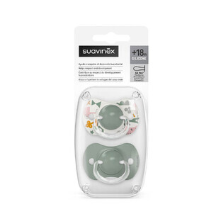 Silicone pacifier SX Pro A Walk In The Park, +18 months, Masliniu, 2 pieces, Suavinex