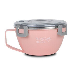 Round stainless steel saucepan We care, pink, 850 ml, Nava