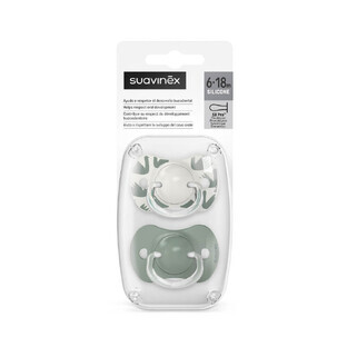 Chupete de silicona SX Pro A Walk In The Park, 6-18 meses, Masliniu, 2 pcs, Suavinex