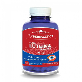 Super Lutein Zeaxanthin, 120 cápsulas vegetales, Herbagetica