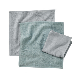 Lavete din prosop pentru bebelusi, 30 x 30 cm, Lagoon si Gri, 3 buc, Rotho Baby Design