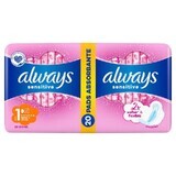 Always Sensitive Duo Ultra Normal Plus Absorbent Pack, 20 pieces, P&amp;G