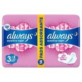 Absorbente de noche Always Ultra Sensitive, 14 unidades, P&amp;G