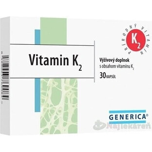 GENERICA Vitamine K2 1×30 cps, complément alimentaire