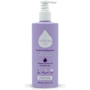 Kokosnoot Baby Ongeparfumeerde Baby Douchegel 1×200 ml, baby douchegel