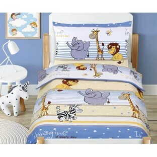 Kinderbettwäsche BEÁTA 90/036 safari blau 100x135,45x60