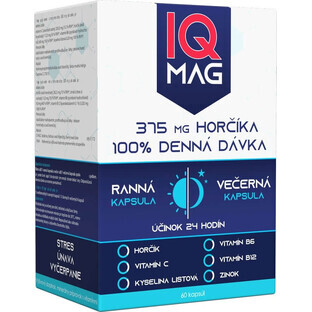 IQ MAG magnesio al mattino e alla sera 1×60 cps, integratore alimentare