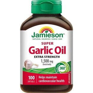 JAMIESON SUPER GARLIC OIL 1500 mg 1×100 cps, supliment alimentar