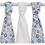 XKKO BMB Bamboo Scutece Băieți Flowers&Birds, 70x70, MIX 3pcs 1×1 pcs