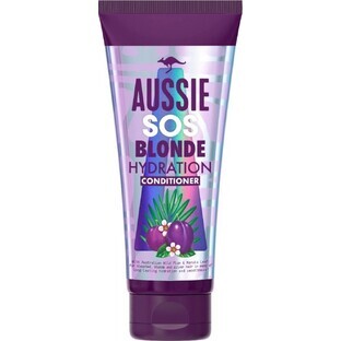 Aussie SOS Blonde Conditioner Purple Purple Balsamo idratante 1×200ml, balsamo per capelli