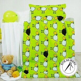 EMI ropa de cama de algodón para niños oveja verde 130x90+65x45