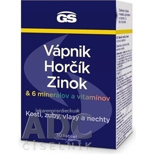 GS Calcio, Magnesio, Zinc, 30 tbl 1×30 tbl 1×30 tbl, suplemento nutricional