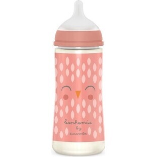 SUAVINEX | BONHOMIA Flasche BONHOMIA 360 ml physiologische Flasche SX PRO +6 LF - rosa 1×360 ml, Trinkflasche