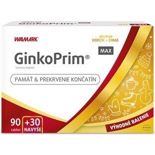 W-Linie GinkoPrim MAX 90 + 30tbl. extra VB24 1x1 Set, Nährstoffpaket für Gedächtnis und Durchblutung der Gliedmaßen