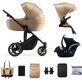 Cochecito combinado KINDERKRAFT SELECT SELECT 3en1 Prime 2 Sandrose Beige, Premium 1×1 unidad, cochecito