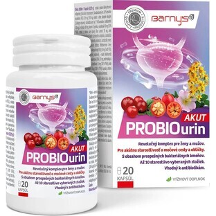 Barny's® PROBIOurin AKUT 1×20 cps, eine revolutionäre Lösung bei akuten Reizungen der unteren Harnwege und Nieren