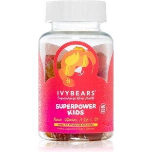 IvyBears Superpower Kids vitaminas para niños 1×60 uds, complemento alimenticio