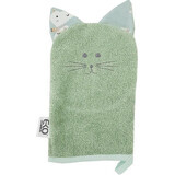 EKO Șervețel de bumbac cu urechi Cat Olive verde 20x15 cm 1×1 buc, prosop pentru copii