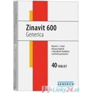 GENERICA Zinavit 600 con sabor a naranja 1×40 tbl, (vitamina C + Zinc)