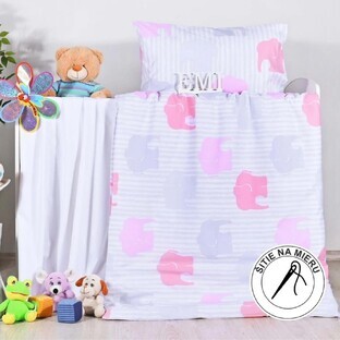 EMI Linge de lit bébé Elephant rose 130x90+65x45