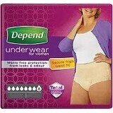 DEPEND SUPER S/M per donna 1×10 pezzi, mutandine elasticizzate, circonferenza fianchi 70-105 cm