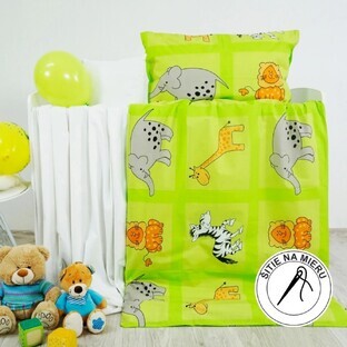 EMI Linge de lit enfant ZOO vert 130x90+65x45