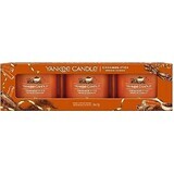Yankee Candle 3x Sparkling Cinnamon glass votive candle 3x37 g, scented candle