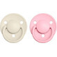 BIBS De Lux Elfenbein / rosa Silikon Schnuller Baby 1×2 Stück, Einheitsgröße