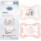 SLEEPY KOALA Silikon Beruhigungsschnuller, symmetrisch MINI 0-2m rosa 1×2 Stück, Beruhigungsschnuller