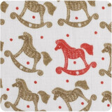 XKKO Scutece organice organice din bumbac organic 120x120, Rocking Horses Gold 1×1 buc