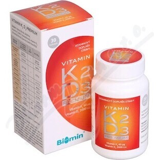 Biomin VITAMINA K2 D3 PREMIUM 2000 U.I. 1x30 cps, supliment alimentar