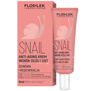 Floslek Laboratorium Snail, crème anti-âge pour les yeux et les lèvres, 30 ml