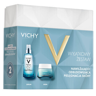 Set Vichy Mineral 89, booster de întărire și hidratare cu acid hialuronic, 50 ml + cremă hidratantă și revitalizantă bogată, 100h, 50 ml