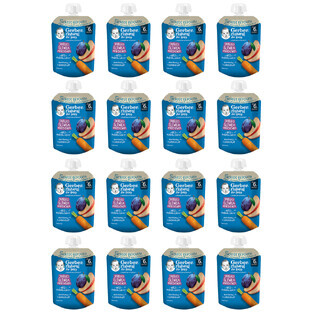 Set de postres Gerber en tubo, manzana, ciruela, zanahoria, a partir de 6 meses, 16 x 80 g ENVASADO CON FUNDA