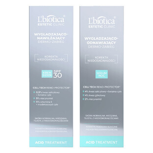 L'Biotica Aesthetic Clinic Acid Set, Dermo-Behandlung, SPF 30, 35 ml + Dermo-Behandlung für die Nacht, 30 ml