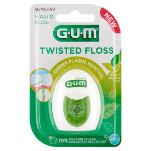 Sunstar Gum Twisted Floss, gewachste Zahnseide, Minze und grüner Tee, 30 m