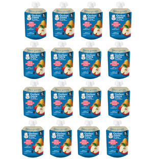 Set di dessert Gerber in tubo, mela, pera, lampone, mirtillo, dopo 6 mesi, 16 x 80 g
