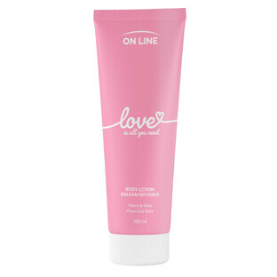 On Line Love, lait corporel, pivoine et eau de rose, 250 ml