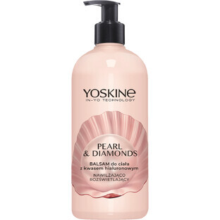 Yoskine Body Pearl & Diamonds, loțiune de corp cu acid hialuronic, 400 ml