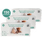 Set van medisch katoen, cosmetische handdoeken voor baby's en kinderen, 23 x 20 cm, 100% katoen, vanaf de geboorte, 3 x 50 stuks