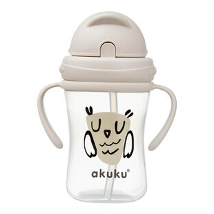 AKUKU, biberon con cannuccia retrattile, gufo, da 9 mesi, 300 ml