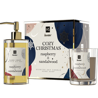 HiSkin Cozy Christmas Set, liquid soap, 250ml + soy candle, 150ml