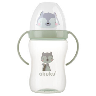 AKUKU Soft-Mouth-Flasche, Waschbär, ab 6 Monaten, 240 ml