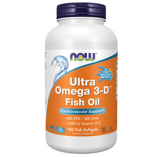 Now Foods Ultra Omega 3-D, 180 Weichkapseln