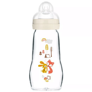 MAM Feel Good, bottle, with silicone teat, Forest, unisex, from 2 months, 260 ml