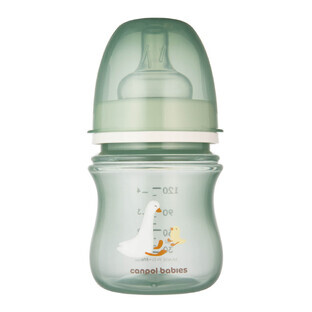 Canpol Babies EasyStart, anticólico, biberón boca ancha, Goose, desde el nacimiento, 120 ml