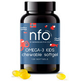 NFO Omega-3 Kids, à partir de 4 ans, saveur tutti frutti, 120 gélules à croquer