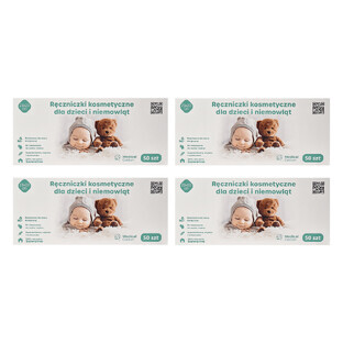 Medisch katoenen set, cosmetische handdoeken voor baby's en kinderen, 23 x 20 cm, 100% katoen, vanaf de geboorte, 4 x 50 stuks