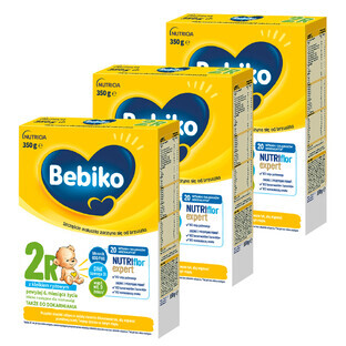 Set Bebiko 2R Nutriflor Expert, latte di proseguimento con porridge di riso, oltre 6 mesi, 3 x 350 g